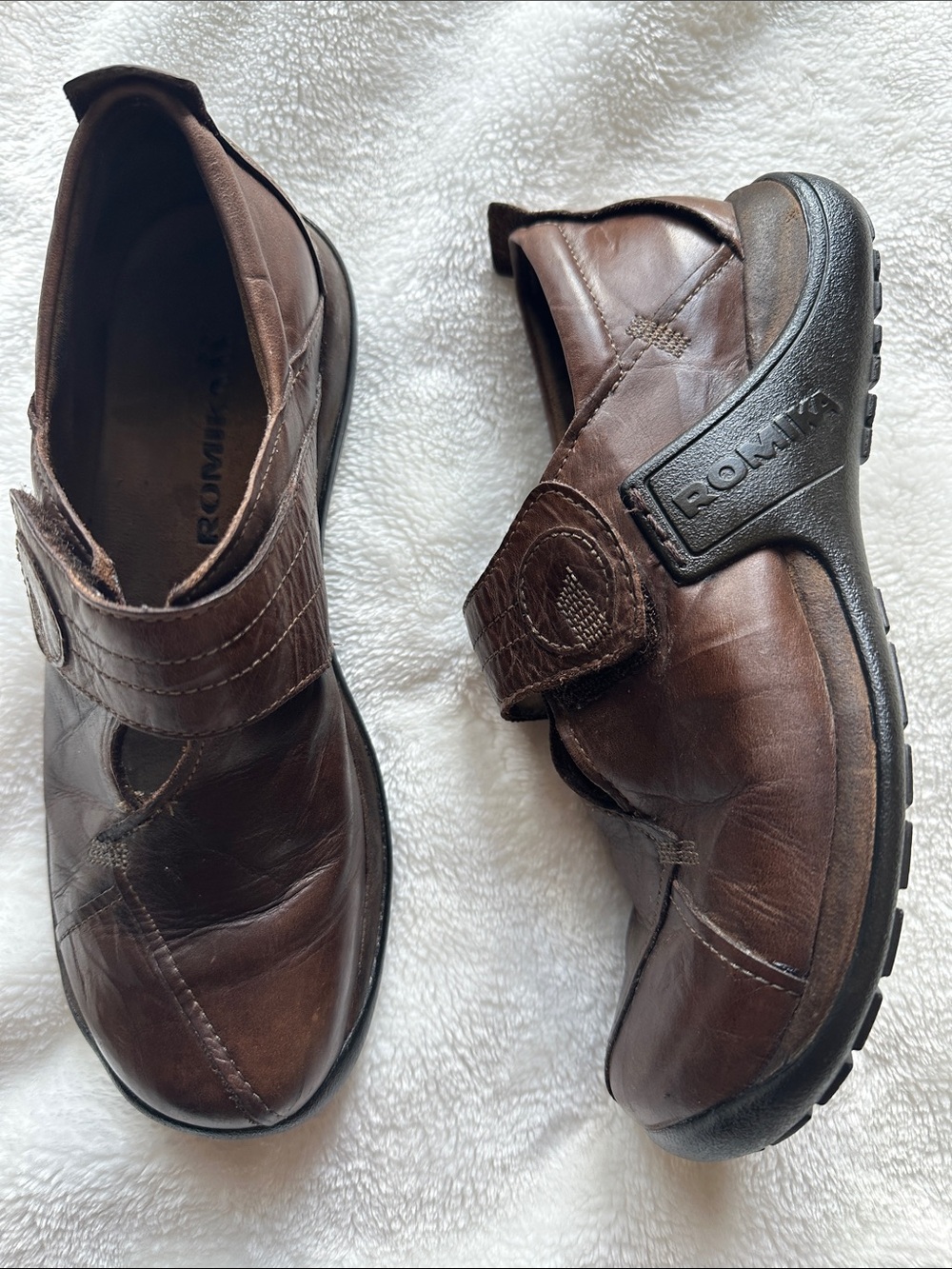 ROMIKA Women’s Brown Leather Slip-On Comfort Loafers Sz 37/ 6.5-7 Quality Brand